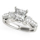 3 Stone Antique Design Diamond Engagement Ring in 14K White Gold (1 3/4 cttw)