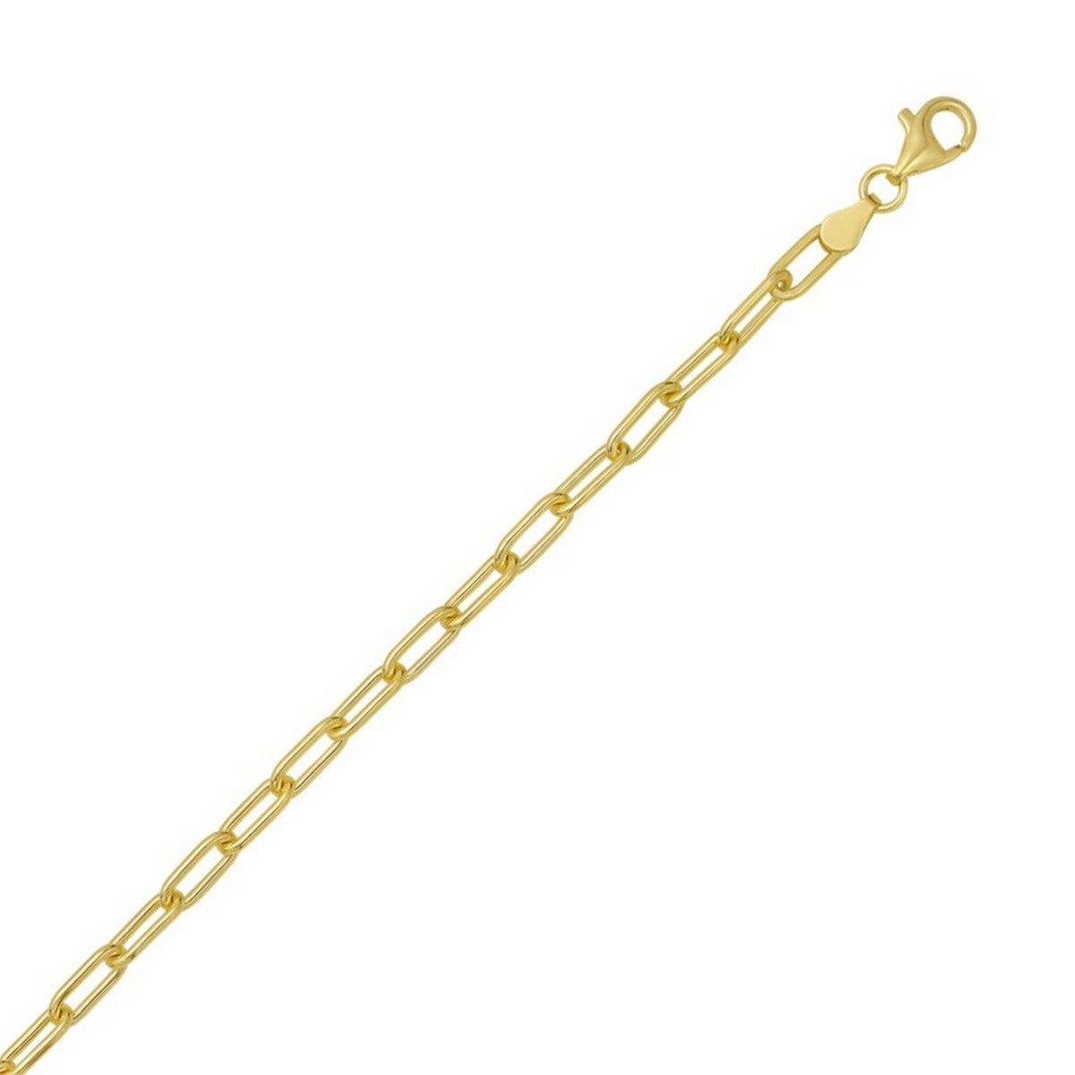Round Link Paperclip Chain in Yellow Gold-Plated Silver (5.20 mm)