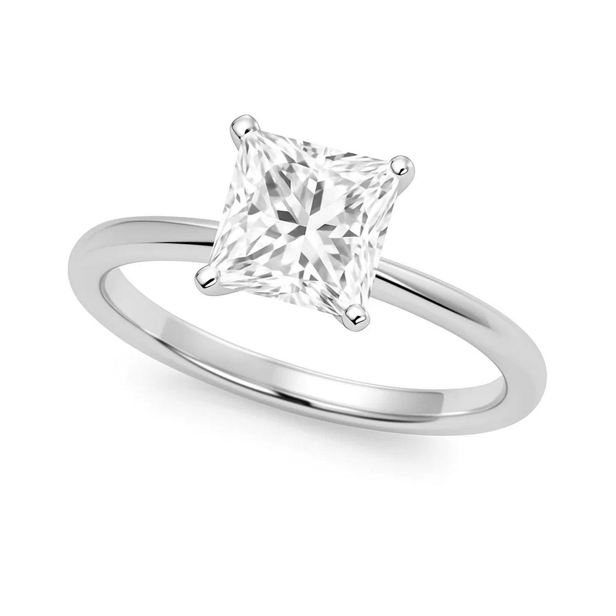 2 Carat Princess Lab Grown IGI Diamond Solitaire in 10K White Gold G/VS1