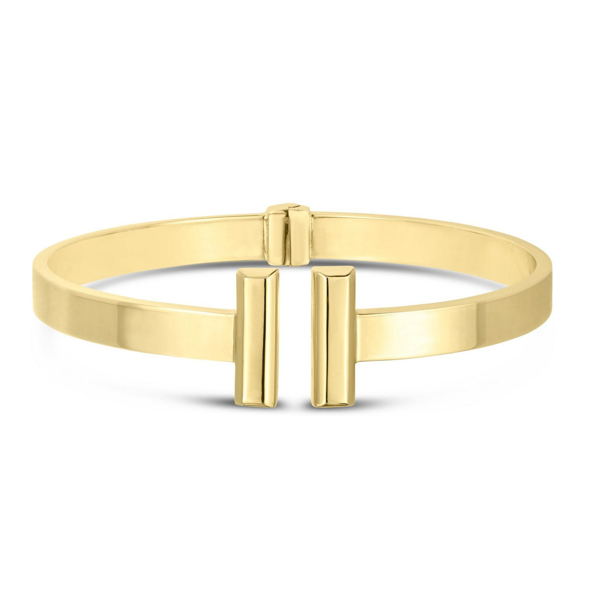 Double Bar Cuff Bangle in 14K Yellow Gold