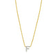 Mini Diamond F Initial Pendant Necklace in 14K Yellow Gold