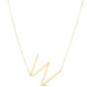 Yours Truly Large Initial W Necklace in 14K Yellow Gold