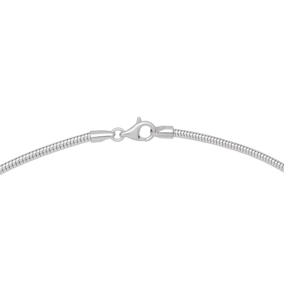 Octagonal Snake Chain in Rhodium-Plated Silver (2.40 mm)