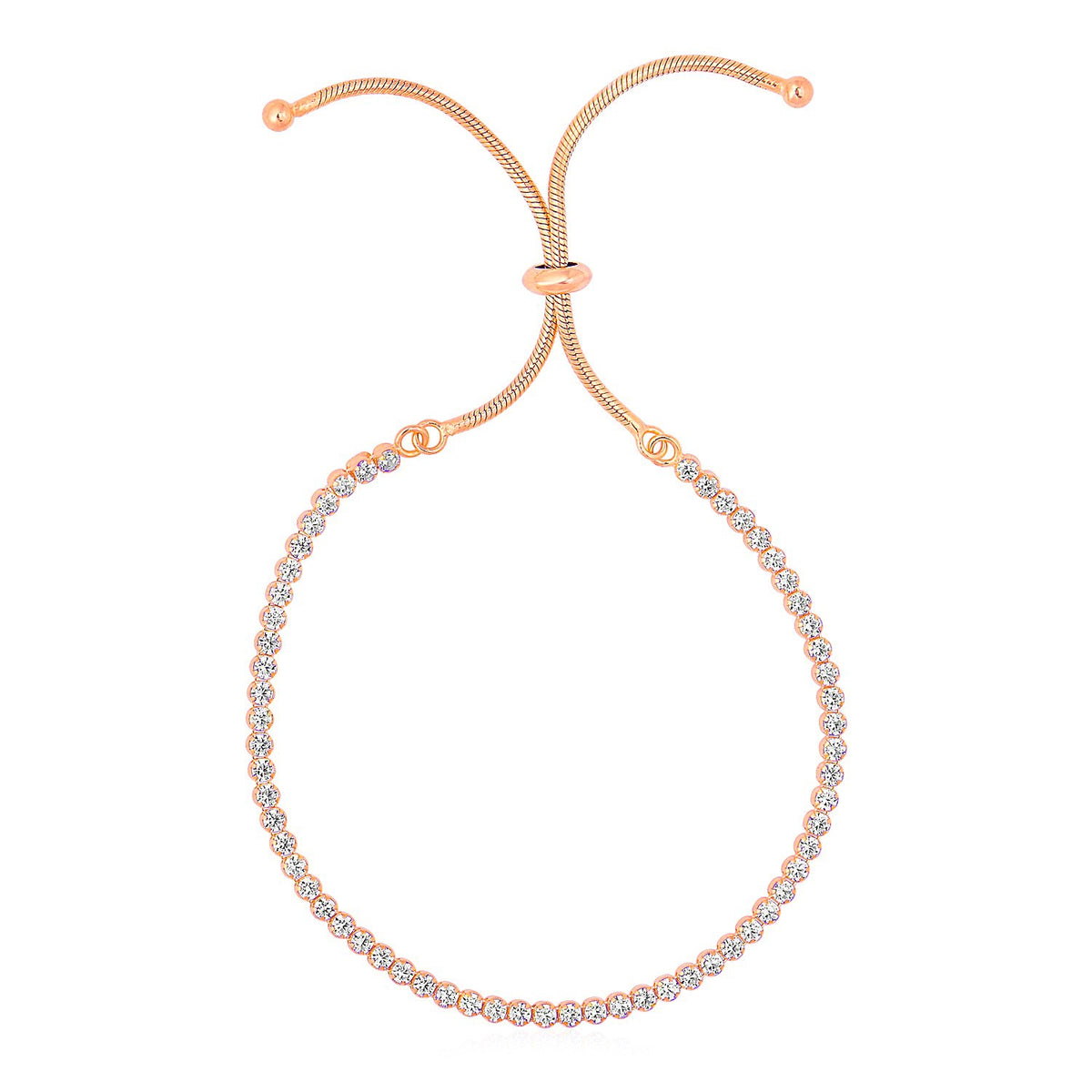 Adjustable CZ Tennis Style Bracelet in Sterling Silver (5.10 mm)