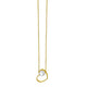 Open Heart & Pearl Necklace in 14K Yellow Gold