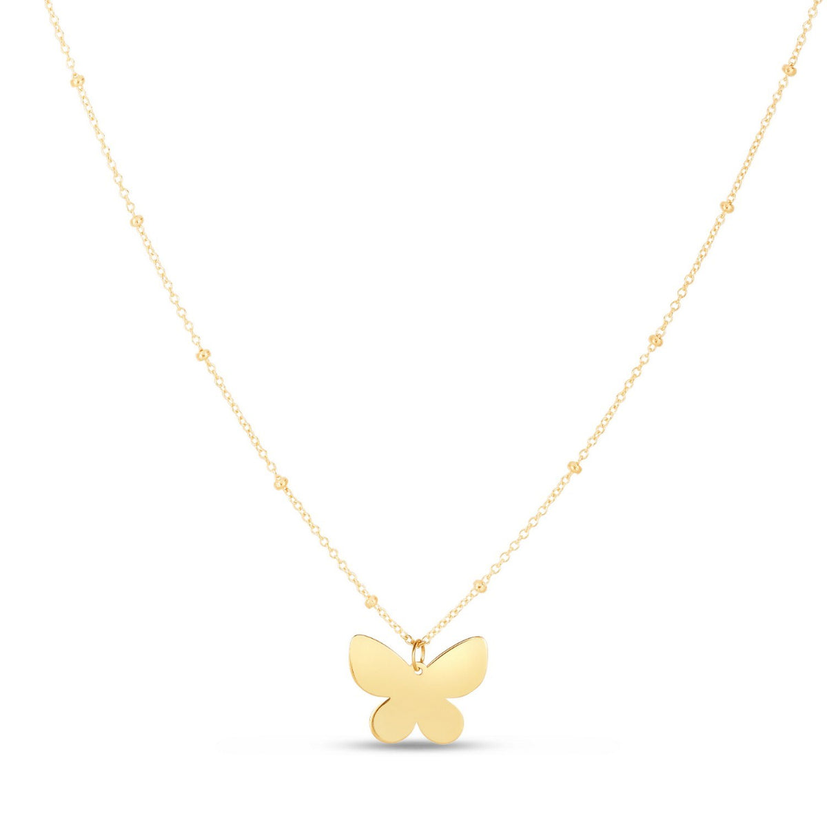 Papillon Butterfly Necklace in 14K Yellow Gold