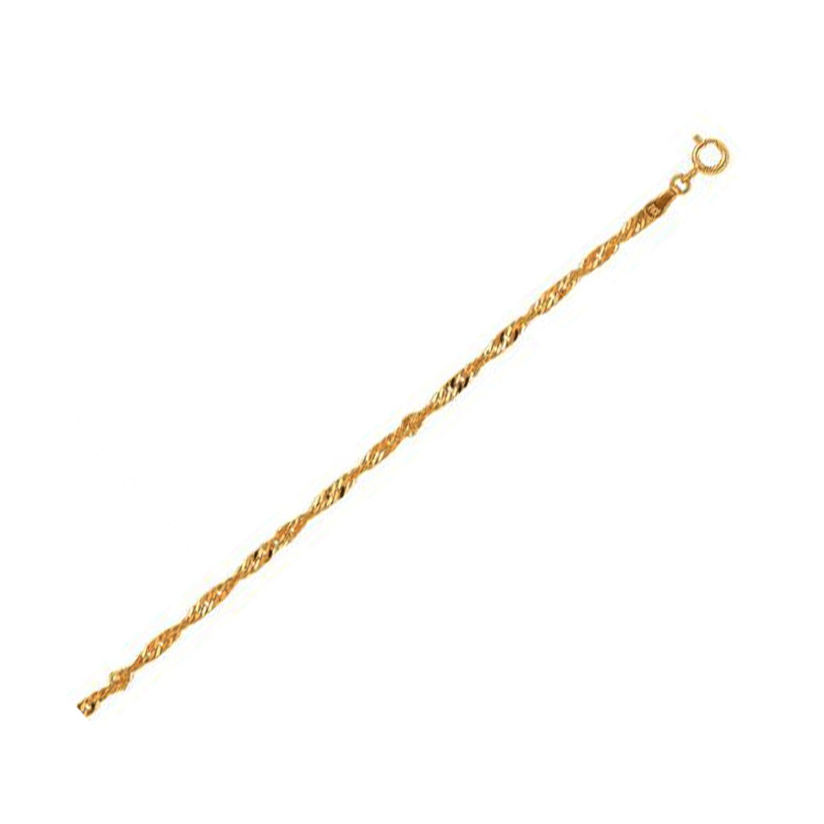 Singapore Anklet in 10K Yellow Gold 2.2mm