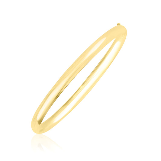 Dome Style Shiny Bangle in 10K Yellow Gold