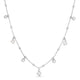 Pearl Station Charm Necklace in Rhodium-Plated Sterling Silver