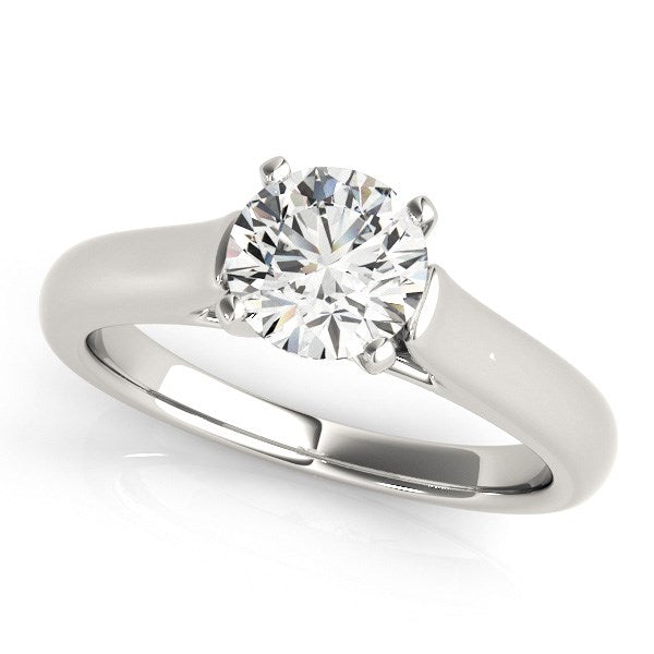 Cathedral Design Solitaire Diamond Engagement Ring in 14K White Gold (1 cttw)