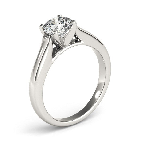 Cathedral Design Solitaire Diamond Engagement Ring in 14K White Gold (1 cttw)