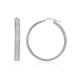 Glitter Center Hoop Earrings in 14K White Gold (4x30mm)