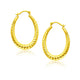 Textured Detail Hoop Earrings in 14K Yellow Gold