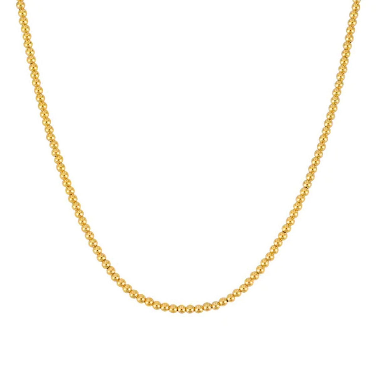 Bead Chain Necklace in 14K Yellow Gold (3mm)