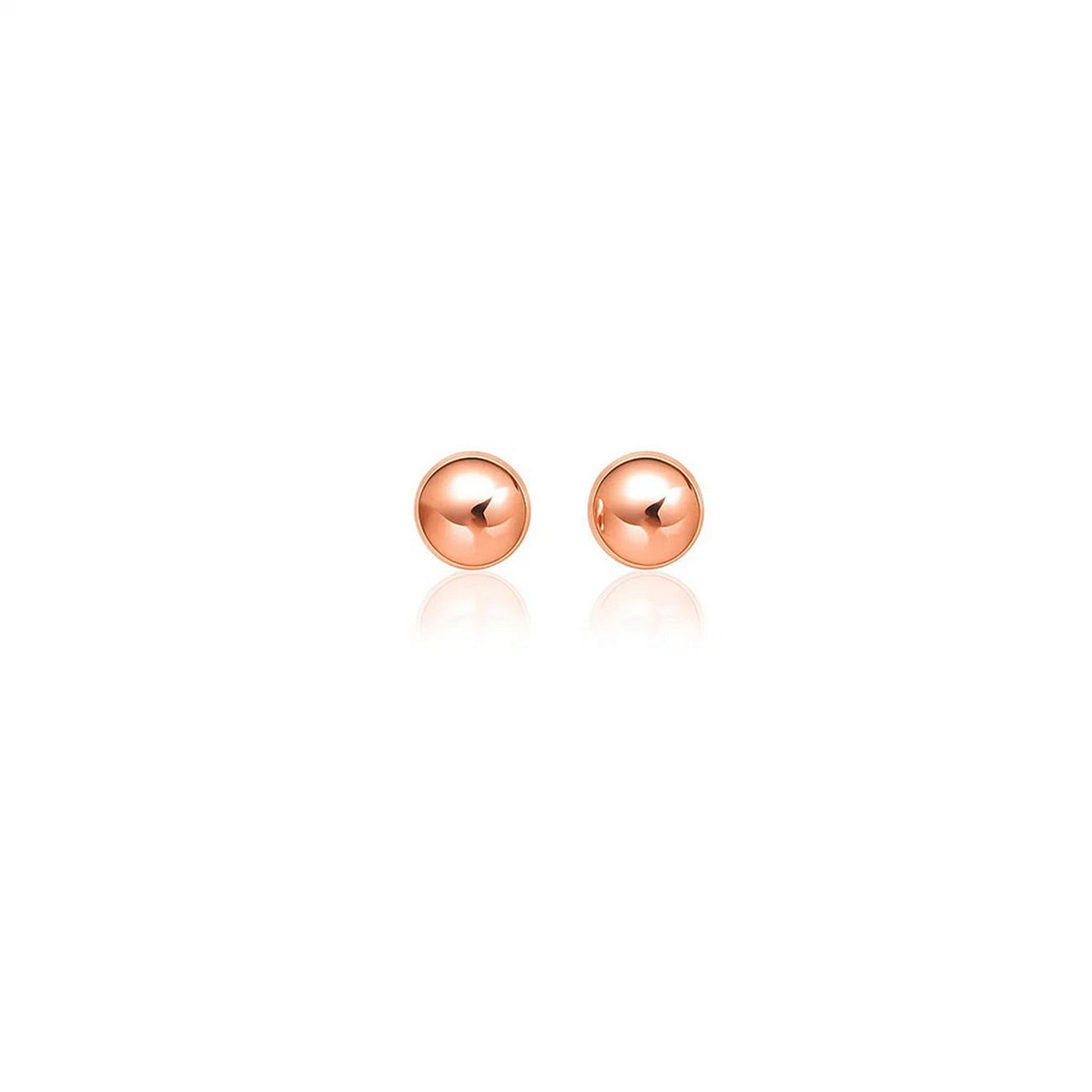 Classic Round Shape Stud Earrings in 14K Rose Gold (6mm)