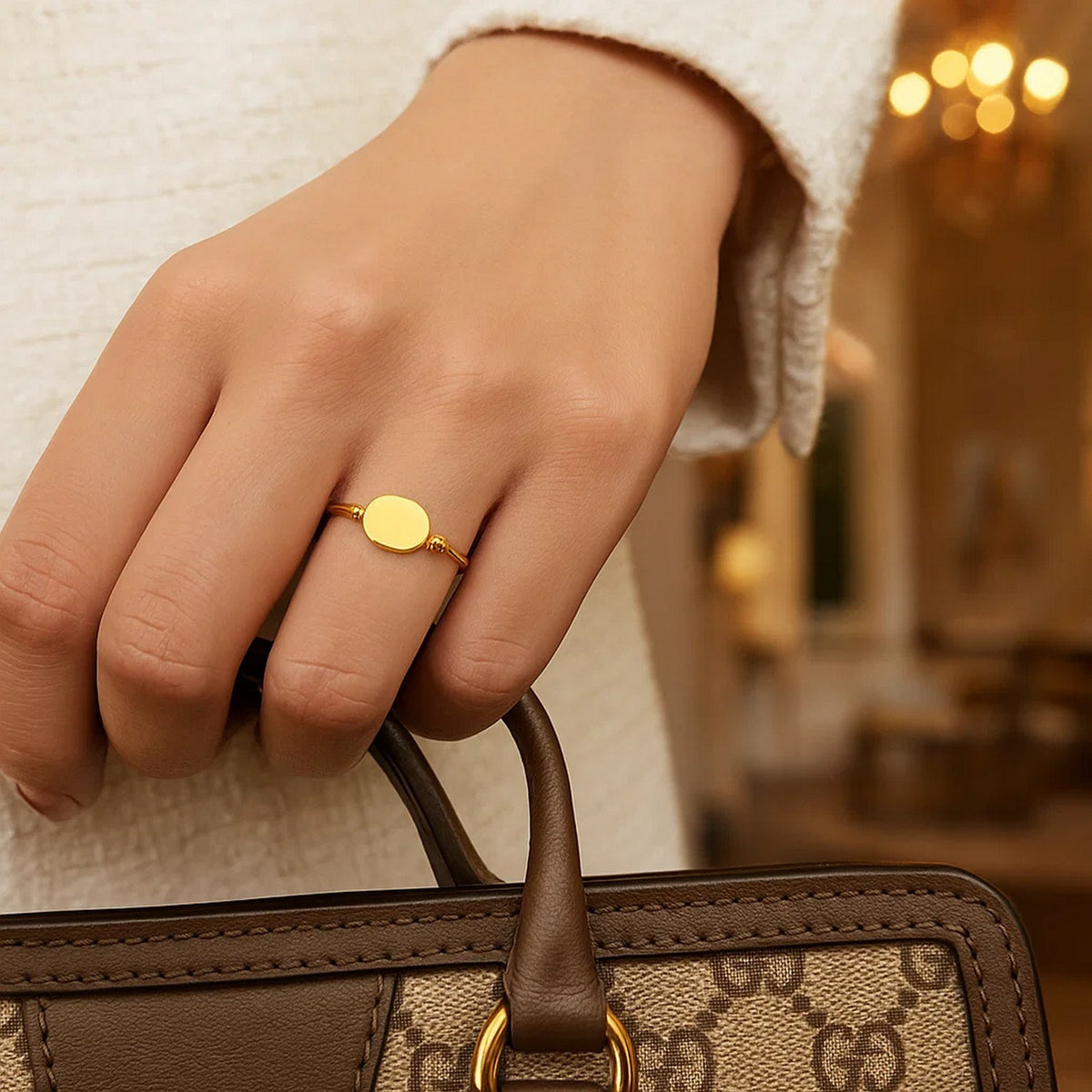 Polished Oval Ring in 14K Yellow Gold