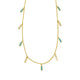 Turquoise & MOP Inlay Station Necklace in 14K Yellow Gold