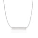 Smooth Flat Horizontal Bar Necklace in 14K White Gold
