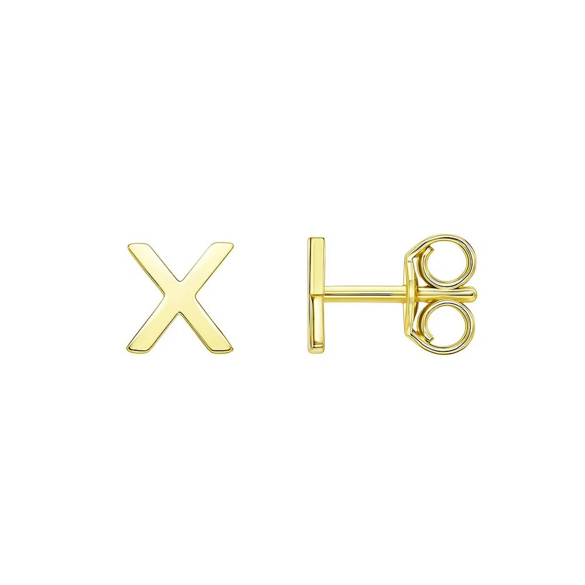 Yours Truly Initial X Stud Earrings in 14K Yellow Gold