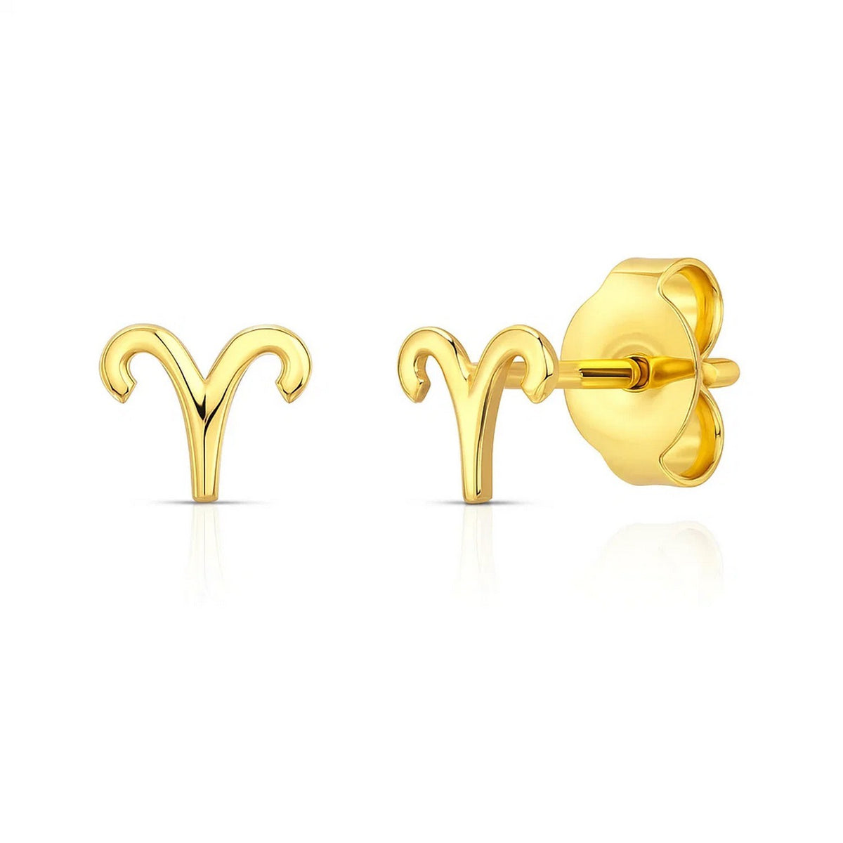 Aries Stud Earrings in 14K Yellow Gold