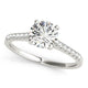 Single Row Scalloped Set Diamond Engagement Ring in 14K White Gold (1 1/8 cttw)