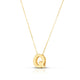 Block Letter Initial Q Necklace in 14K Yellow Gold