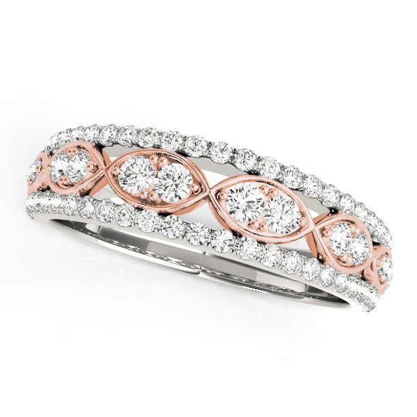 Double Diamond Infinity Band in 14K White & Rose Gold (3/8 cttw)