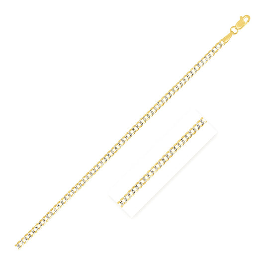 Diamond-Cut Curb Chain in 14K Two-Tone Gold (2.60 mm)