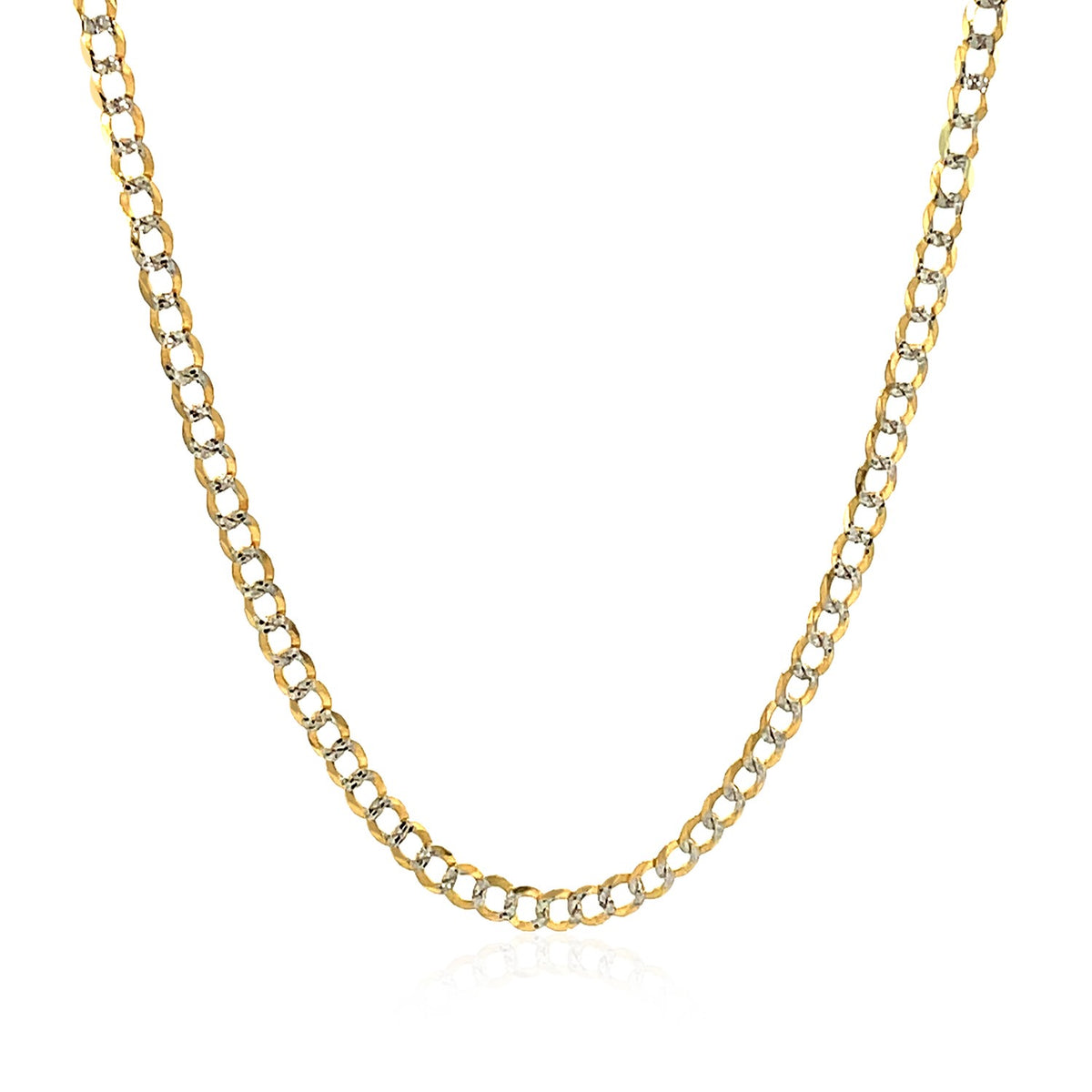 Diamond-Cut Curb Chain in 14K Two-Tone Gold (2.60 mm)