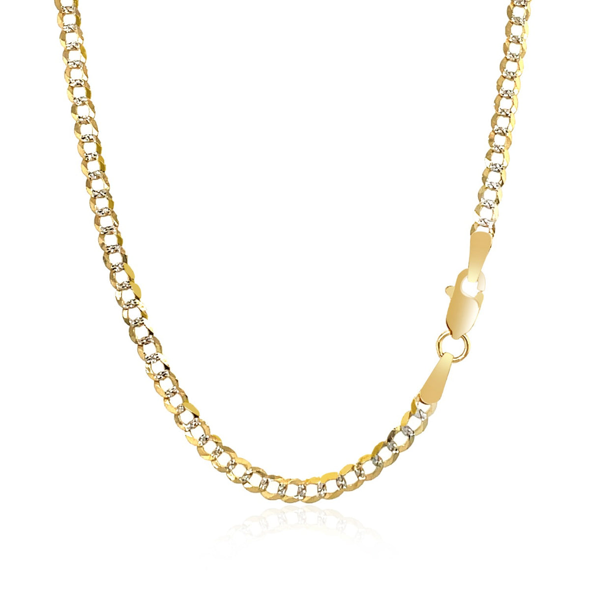 Diamond-Cut Curb Chain in 14K Two-Tone Gold (2.60 mm)