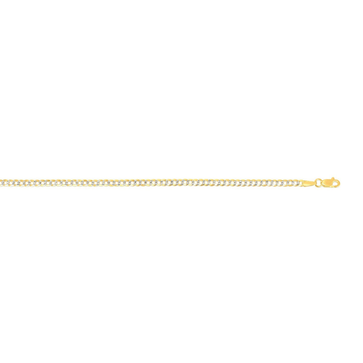 Diamond-Cut Curb Chain in 14K Two-Tone Gold (2.60 mm)