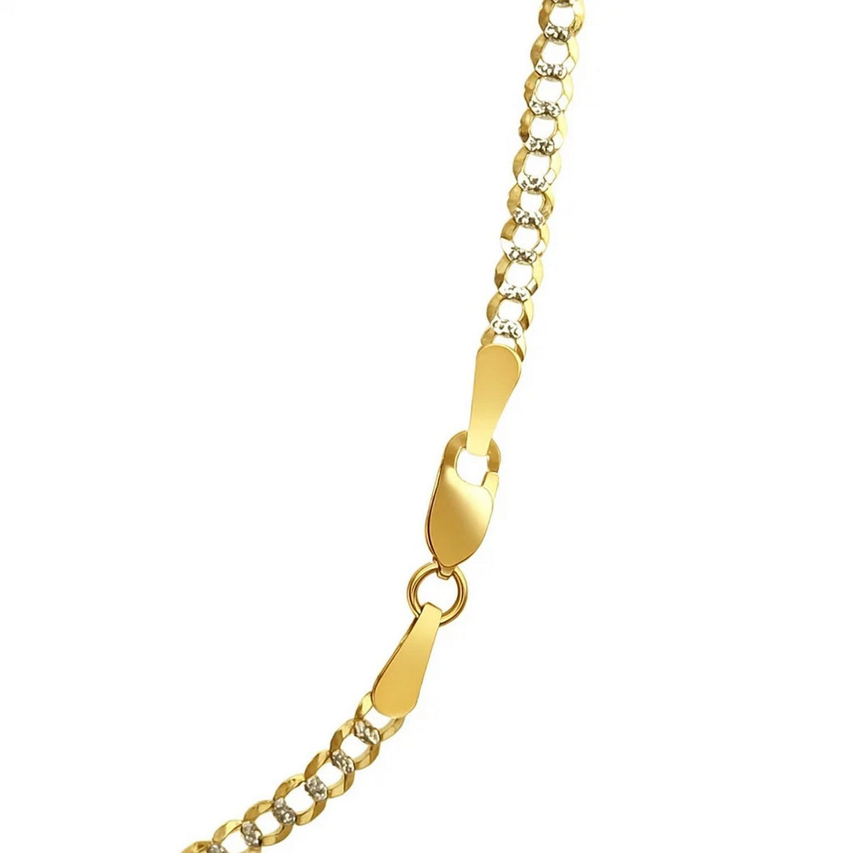 Diamond-Cut Curb Chain in 14K Two-Tone Gold (2.60 mm)