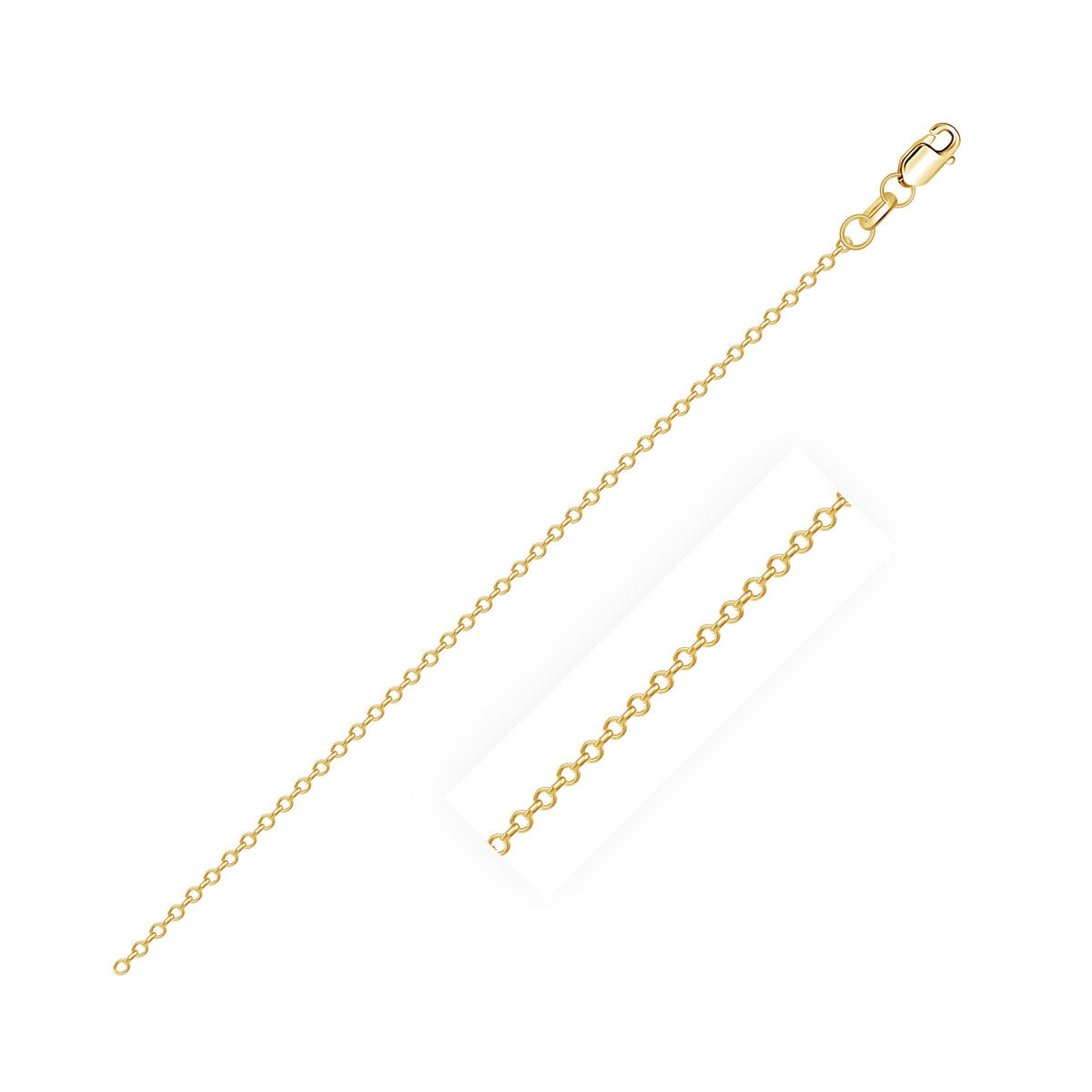 Diamond Cut Cable Link Chain in 10K Yellow Gold (0.87 mm)