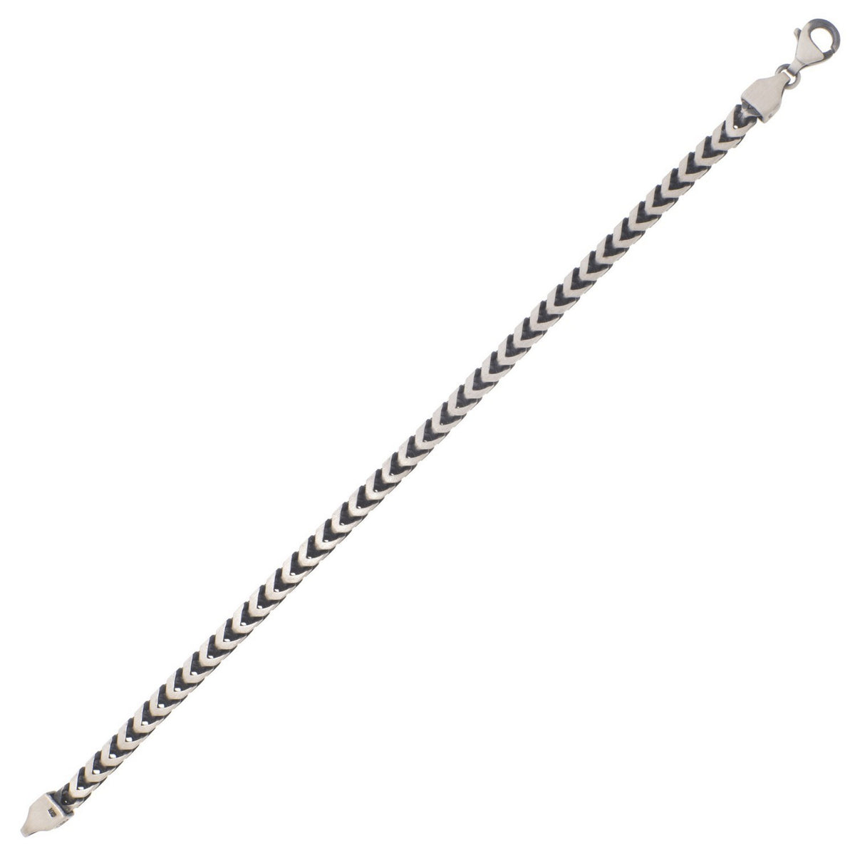 Franco Link Chain with Gunmetal Finish in Silver (4.60 mm)