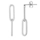 Double Link Paperclip Drop Earrings in 14K White Gold