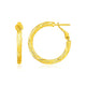 Petite Twisted Round Hoop Earrings in 14K Yellow Gold (3x20mm)
