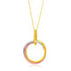 Interlaced Tri-Color Ring Pendant Necklace in 14K Gold