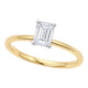 1 Carat Emerald Lab Grown IGI Diamond Solitaire in 10K Yellow Gold G/VS1