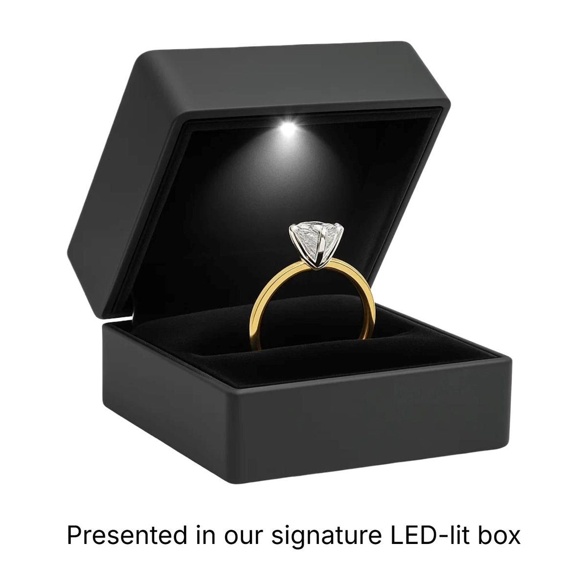 1 Carat Emerald Lab Grown IGI Diamond Solitaire in 10K Yellow Gold G/VS1