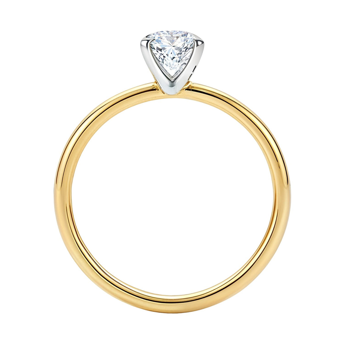 1 Carat Emerald Lab Grown IGI Diamond Solitaire in 10K Yellow Gold G/VS1