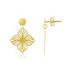 High Polish Flower Cutout Earrings in 14K Yellow Gold