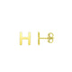 Yours Truly Initial H Stud Earrings in 14K Yellow Gold