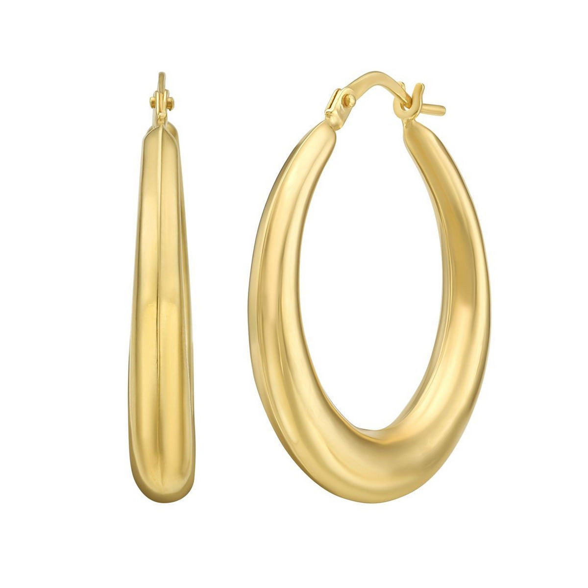 Round Back-to-Back Hoop Earrings in 14K Yellow Gold