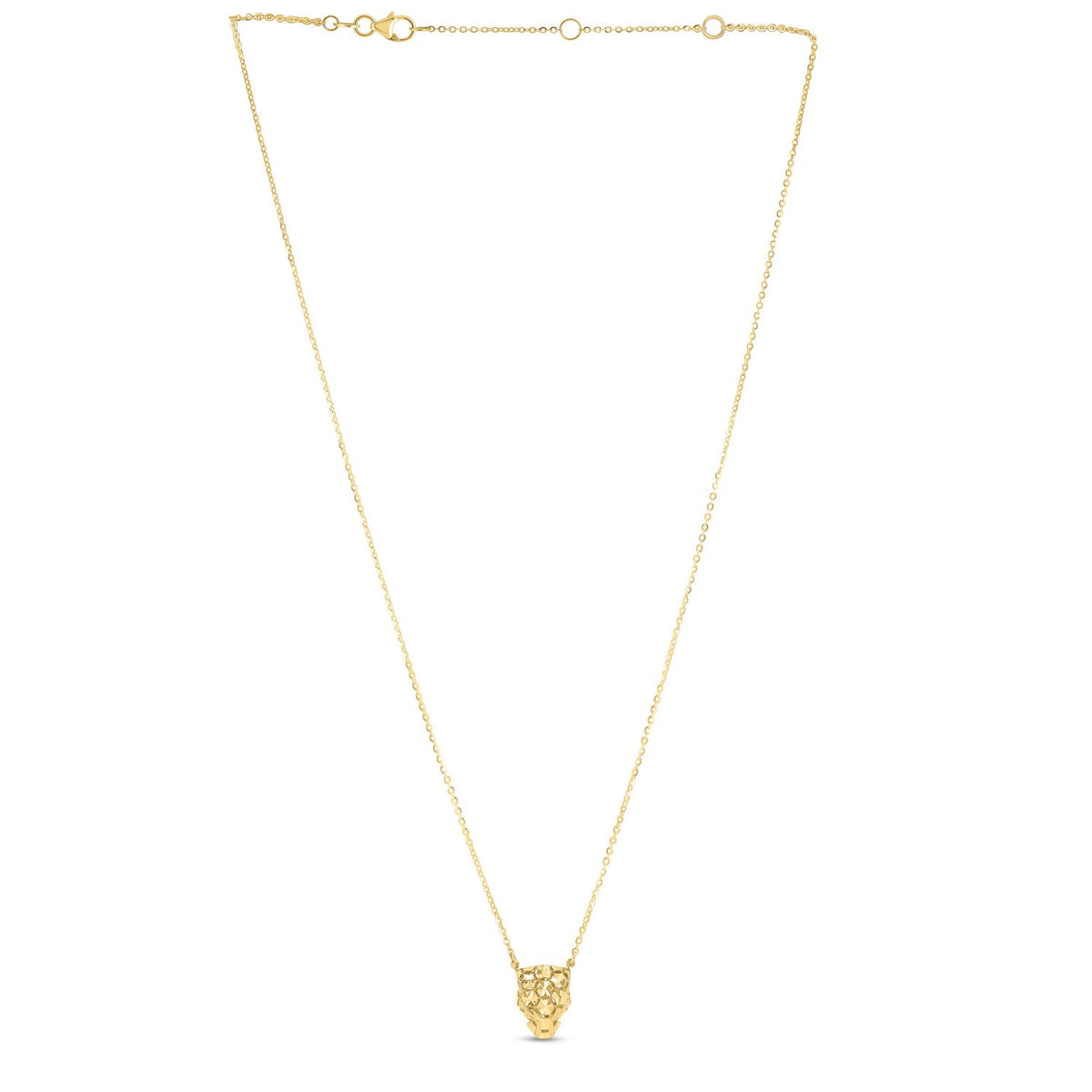 Panther Head Necklace in 14K Yellow Gold