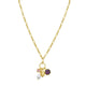 Cubic Zirconia Charm Necklace in Rhodium-Plated Sterling Silver