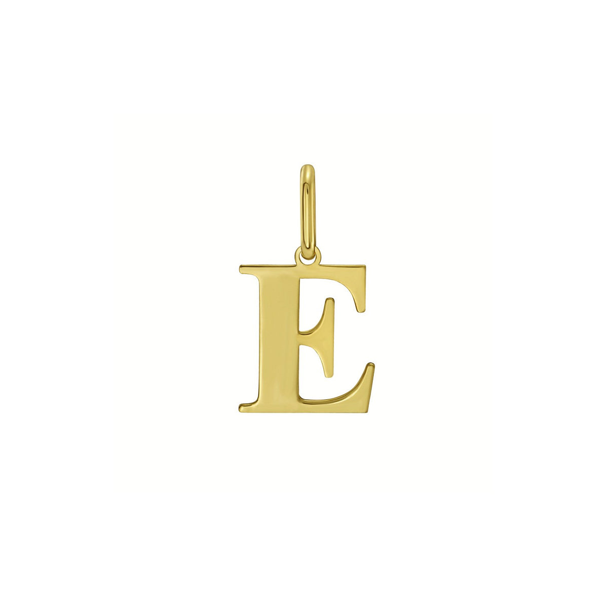 Initial E Charm Pendant in 14K Yellow Gold