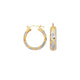 Diamond Cut X Hinged Hoop Earrings in 10K Two-Tone Gold (6.00 mm)