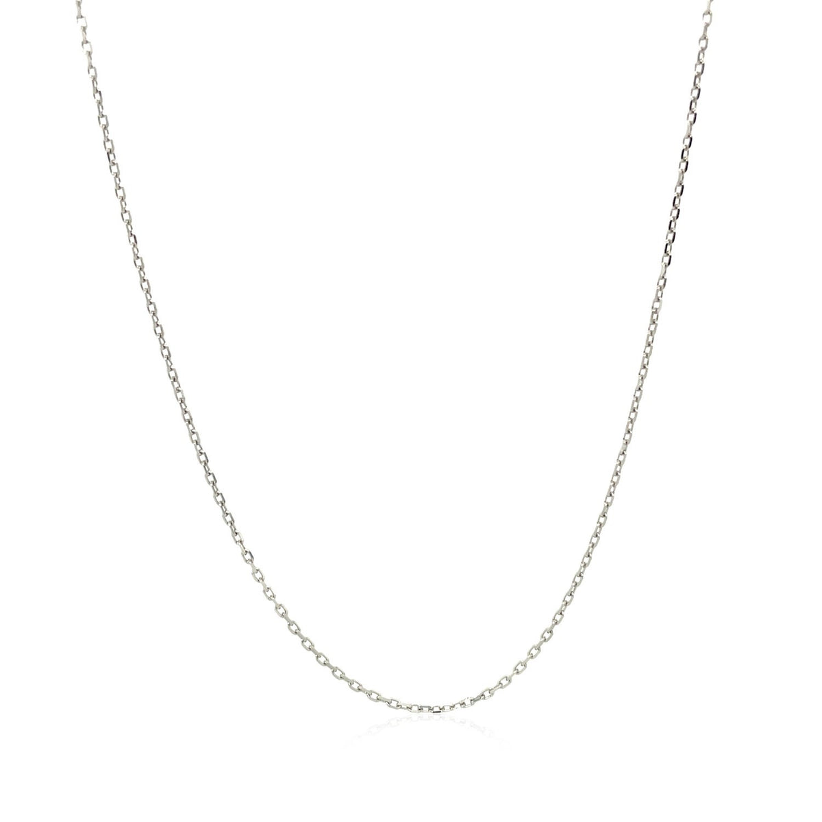 10K White Diamond Cut Cable Link Chain (0.87 mm)