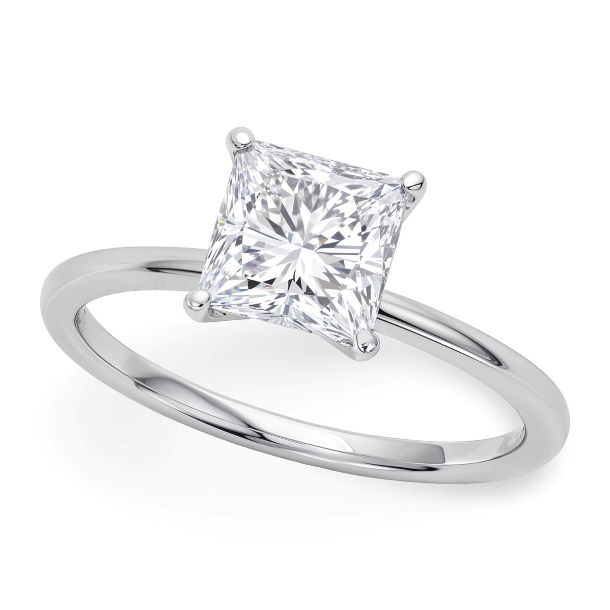 1.50 Carat Princess Lab Grown IGI Diamond Ring in 14K White Gold G/VS1