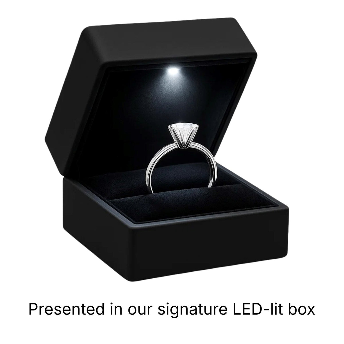 1.50 Carat Princess Lab Grown IGI Diamond Ring in 14K White Gold G/VS1